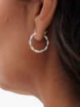 Simply Silver Twist Hoop Earrings, Silver