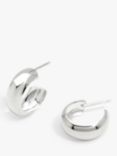 Simply Silver Wide Polished Hoop Earrings, Silver