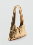 Mango Nat Metallic Leather Stitch Detail Shoulder Bag