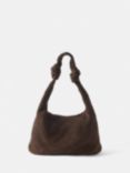 Mint Velvet Hobo Knot Detail Suede Bag, Brown