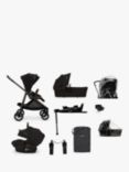 Nuna SWIV Pushchair, LTYL Carrycot, ARRA Next Car Seat and BASE next with Accessories Bundle, Caviar