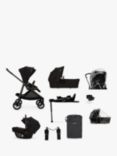 Nuna SWIV Pushchair, LTYL Carrycot, PIPA Next Car Seat and BASE next with Accessories Bundle, Caviar