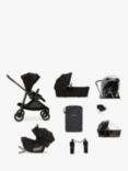 Nuna SWIV Pushchair, LTYL Carrycot, PIPA Urbn Car Seat and BASE next with Accessories Bundle, Caviar