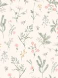 Laura Ashley Crosswell Wallpaper, Coral Pink