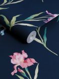 Laura Ashley Hawling Wallpaper, Midnight Seaspray