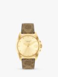 Coach Women's Greyson Monogram C Coated Leather Strap Watch