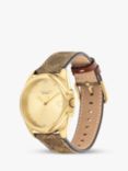 Coach Women's Greyson Monogram C Coated Leather Strap Watch