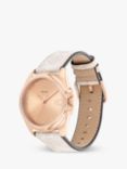 Coach Women's Greyson Monogram C Coated Leather Strap Watch, White/Rose Gold