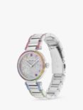 Coach Women's Cary Rainbow Crystal Bracelet Strap Watch, Silver/Multi