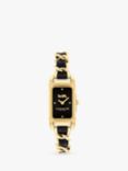 Coach Women's Cadie Rectangular Leather Chain Link Bracelet Strap Watch