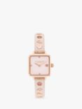 Coach Women's Cass Square Motif Resin Strap Watch, Pink