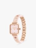 Coach Women's Cass Square Motif Resin Strap Watch, Pink