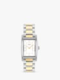 Coach Women's Reese Rectangular Crystal Bracelet Strap Watch, Gold/Silver