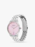 Coach Women's Elliot Mother of Pearl Pink Dial Bracelet Strap Watch, Silver