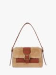 Dune Dara Faux Fur Shoulder Bag, Cream