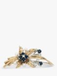 Vintage Fine Jewellery Pre-Loved 9ct Yellow and White Gold Diamond, Sapphire and Pearl Spray Brooch, Dated London 1965