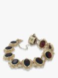 Vintage Fine Jewellery Pre-Loved 9ct Yellow Gold Garnet Fancy Link Bracelet, Dated Sheffield 1978