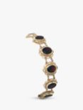 Vintage Fine Jewellery Pre-Loved 9ct Yellow Gold Garnet Fancy Link Bracelet, Dated Sheffield 1978