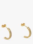 Vintage Fine Jewellery Pre-Loved 18ct Yellow Gold Diamond Demi-Hoop Earrings