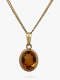 Vintage Fine Jewellery Pre-Loved 9ct Yellow Gold Citrine Pendant Necklace, Dated Birmingham 1982