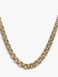 Vintage Fine Jewellery Pre-Loved 9ct Yellow Gold Graduated Flat Link Chain Necklace, Dated London 1975