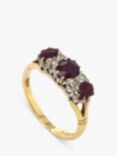 Vintage Fine Jewellery Pre-Loved 18ct Yellow and White Gold Diamond And Ruby Ring, Dated London 1974