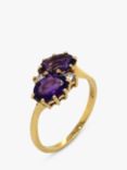 Vintage Fine Jewellery Pre-Loved 18ct Yellow Gold Diamond and Amethyst Cocktail Ring