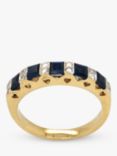 Vintage Fine Jewellery Pre-Loved 18ct Yellow Gold Diamond and Sapphire Half Eternity Ring