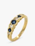 Vintage Fine Jewellery Pre-Loved 18ct Yellow Gold Alternating Diamond and Sapphire Eternity Ring