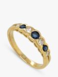 Vintage Fine Jewellery Pre-Loved 18ct Yellow Gold Alternating Diamond and Sapphire Eternity Ring