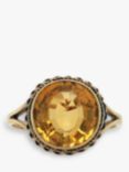 Vintage Fine Jewellery Pre-Loved 9ct Yellow Gold Citrine Cocktail Ring, Dated Birmingham 1994