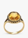 Vintage Fine Jewellery Pre-Loved 9ct Yellow Gold Citrine Cocktail Ring, Dated Birmingham 1994