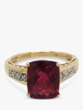 Vintage Fine Jewellery Pre-Loved 14ct Yellow Gold Diamond and Tourmaline Cocktail Ring