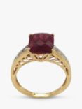 Vintage Fine Jewellery Pre-Loved 14ct Yellow Gold Diamond and Tourmaline Cocktail Ring