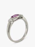 Vintage Fine Jewellery Pre-Loved 18ct White Gold Diamond and Pink Sapphire Cocktail Ring