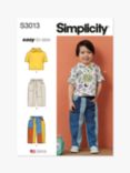 Simplicity Kids' Hooded T-Shirt Sewing Pattern SS3013A