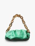 Pre-loved Bottega Veneta Leather Chain Clutch Bag, Green