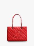 Pre-loved CHANEL 2013-2014 Caviar Leather Diamond Quilted GST Bag, Red