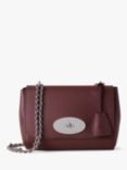 Mulberry Lily Heavy Grain Leather Chain Strap Shoulder Bag, Black Cherry