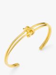 Orelia Polished Interlocking Bangle, Pale Gold