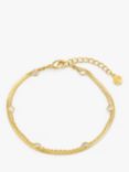 Orelia Stationed Crystal Chain Bracelet, Pale Gold