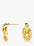 Orelia Interlocking 18ct Gold Drop Earrings, Pale Gold