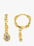 Orelia Teardrop Huggie Hoop Earrings, Gold