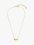 Orelia Cross Trio Thread 18ct Gold Necklace, Pale Gold