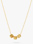 Orelia Cross Trio Thread 18ct Gold Necklace, Pale Gold