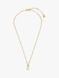 Orelia LUXE Rope Freshwater Pearl Drop Pendant Necklace, Pale Gold