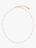 Orelia Faux Pearl Station Chain Necklace, Pale Gold