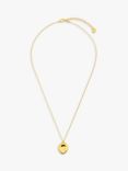 Orelia Polished Organic Oval Pendant Necklace, Pale Gold