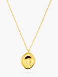 Orelia Polished Organic Oval Pendant Necklace, Pale Gold