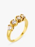 Orelia Crystal Set Wave Ring, Pale Gold